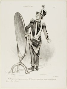 "En effet, je ne sais pas à quoi ils ressemblaient à Austerlitz, mais ils auraient difficilement pu être plus beaux", planche 7 de Coquetterie - Honoré Victorin Daumier