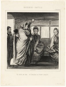 La ligne de bus Madeleine-Bastille. Une broutille, un rien... et le bus est plein - Honoré Victorin Daumier