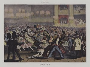 Galop Final (lithographie en couleur) - Honore (after) Daumier