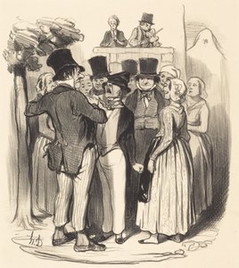 Ah! Gringalet de Paris... tu viendras faire danser... - Honoré Daumier