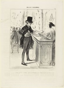 Avoir perdu sa demi-tasse au domino et sa bourse dans la rue, numéro 12 de la série Émotions Parisiennes de Le Charivari - Honoré Daumier
