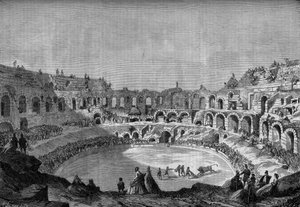 Corrida : courses de taureaux dans les anciennes arènes de Nîmes (Gard) avec le matador espagnol "El Tato", 10 mai - Honoré Daumier