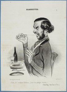 Attendez ! Serveuse, je préfère les légumes bien rasés. - Honoré Daumier