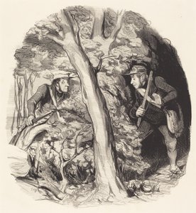 La Rencontre sous bois - Honoré Daumier