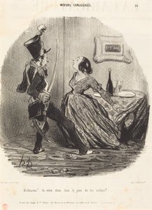 Malheureux ! Tu veux donc tuer le père de tes enfants ? - Honoré Daumier