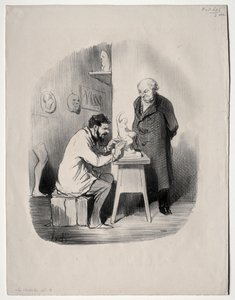Les Artistes, planche 2 : Vous devez me modeler de cette manière un jour - Honoré Daumier