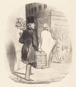 Parisien transportant dans un autre quartier... - Honoré Daumier