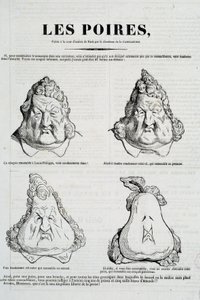 Poires : Caricature représentant une métamorphose du visage de Louis Philippe en poire - Honoré Daumier