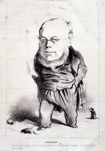 Proudhon, « apôtre du socialisme, ennemi de la propriété et son destructeur breveté » - par Daumier, dans « Charivari » du 06/01/1849 - Honoré Daumier
