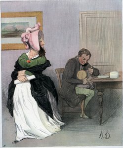 Série Les bas bleu, qui tourne en dérision les femmes auteurs qui retardent la vie familiale et les tâches domestiques au profit de leur travail intellectuel et s