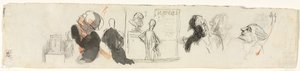 Esquisses de diverses figures (verso) - Honoré Daumier