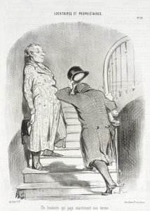 Un locataire qui paie exactement son terme - Honoré Daumier