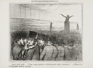 Vue de la grande salle, planche 1 du Souvenir Du Grand Festival Des Orphéonistes - Honoré Daumier