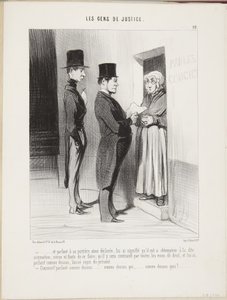 ...et parlant à sa portière ainsi déclarée... - Honoré Daumier