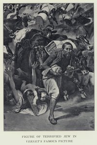 Figure de Juif terrifié dans la célèbre image de Vernet - supposée être une représentation du Baron James Rothschild - Horace (after) Vernet