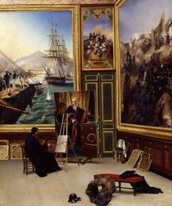 Frère Philippe copiant le portrait du marquis de Fontanes au musée de Versailles