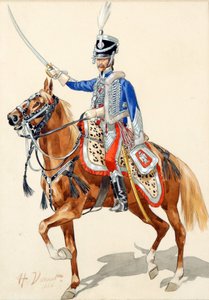 Hussard russe levant son sabre
