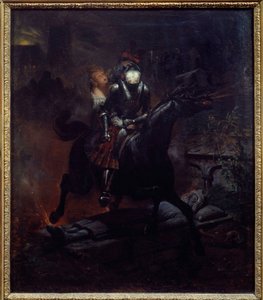 La ballade de Léonore Illustration du poème de Gottfried Burger « Léonore » (1747-1794), La Mort sur son cheval emmène Léonore - Emile Jean Horace Vernet