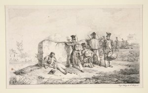 Soldats en tirailleurs - Emile Jean Horace Vernet