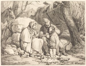 Famille de soldat campée