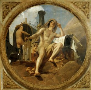Le Génie de la Vapeur sur Terre (plafond, Salle des Pas Perdus) - Emile Jean Horace Vernet