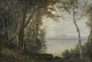 Mont Katahdin, paysage avec lac et montagne - Horace Wolcott Robbins