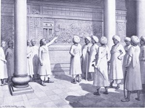 Rajaraja Chola inspecte le bas-relief de ses exploits à Tanjure 995 après J.-C. - Horace van Ruith