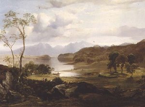 Loch Fad : Arran au loin - Horatio McCulloch