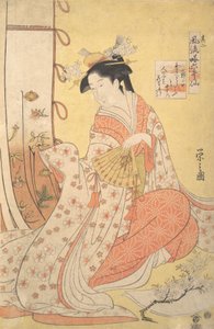 Ono no Komachi : Numéro Deux, de la série Parodies élégantes des six poètes..., 1790s - Hosoda Eishi