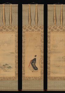 Neige, lune et fleurs de cerisier à Yoshiwara en trois saisons, début du 19e siècle