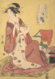 La courtisane Hinazuru du bordel Chojiya, de la série Beau..., vers 1795 - Hosoda Eishi
