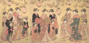 Le défilé de Yoshiwara en automne, vers 1793 - Hosoda Eishi