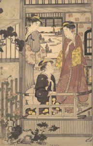 Trois femmes sur une véranda, 1756-1829 - Hosoda Eishi