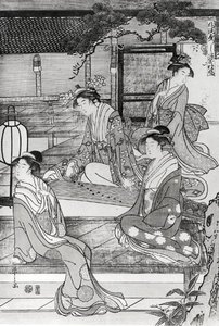 Femme jouant du koto - Hosoda Eishi