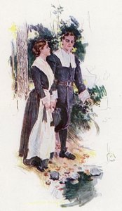 Illustration pour La Cour de Miles Standish par Henry Wadsworth Longfellow - Howard Chandler (after) Christy