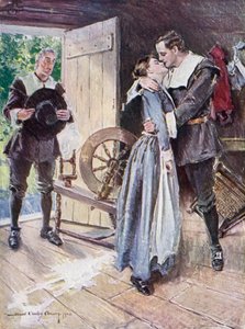 Illustration pour La Cour de Miles Standish par Henry Wadsworth Longfellow - Howard Chandler (after) Christy