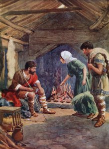 Alfred le Grand dans la chaumière du vacher
