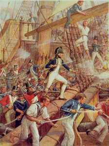 Horatio Nelson (1758-1805) abordant le 