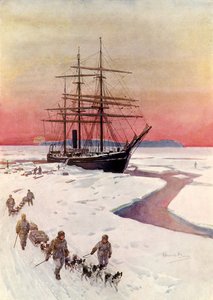 Déchargement du "Terra Nova" dans le détroit de McMurdo - Howard Davie