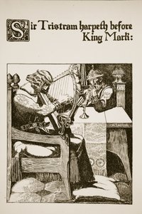 Sir Tristram jouant de la harpe devant le roi Marc, illustration de 