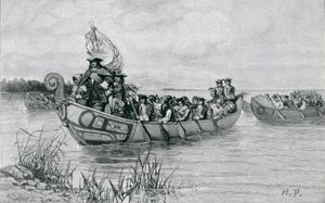 Le débarquement de Cadillac, illustration de 