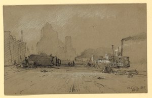 Dessin, au bord du Mississippi à Saint-Louis, 1887 - Howard Russell Butler