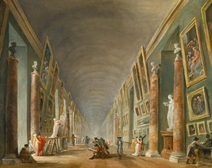 La Grande Galerie du Louvre entre 1801 et 1805 - The great gallery of the Louvre between 1801 and 1805 ... - Hubert (circle of) Robert