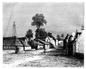 Une rue de Macassar, Célèbes, Indonésie, 19e siècle