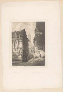 Vue des maisons et de la cathédrale à Rouen