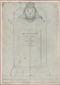 Un socle surmonté des armes du roi de France