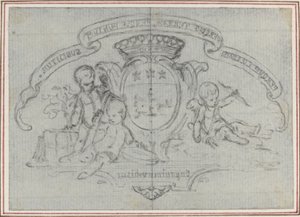 Blason avec trois putti - Hubert Francois Gravelot