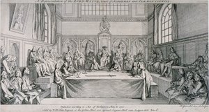 Réunion dans la salle du conseil du Guildhall, Londres - Hubert Francois Gravelot