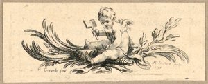 Empreinte, cordier, Putto avec pelle