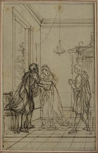Étude pour "La Pharsale" de Lucain, Canto II - Hubert Francois Gravelot